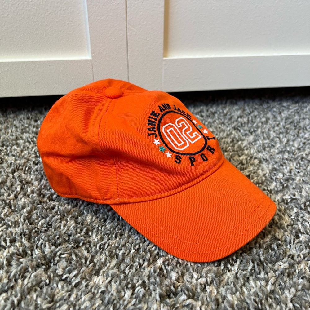 Janie And Jack Sport Infant Toddler Orange Baseball Cap Size‎ 12-24 Months